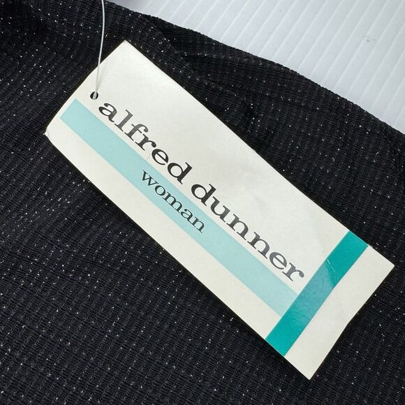 Alfred Dunner Woman 2X Black Metallic Shimmer Short Sleeve Top NWT Holiday - Picture 3 of 8
